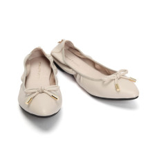 "MARTHA" POINTY TOW BALLERINA W/ METAL LOGO PLATE BY COUNTER